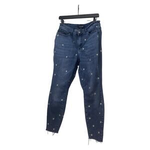 Judy Blue Star Embroidered Skinny Fit Jeans Size 14W High Rise JB88264 DK-CO